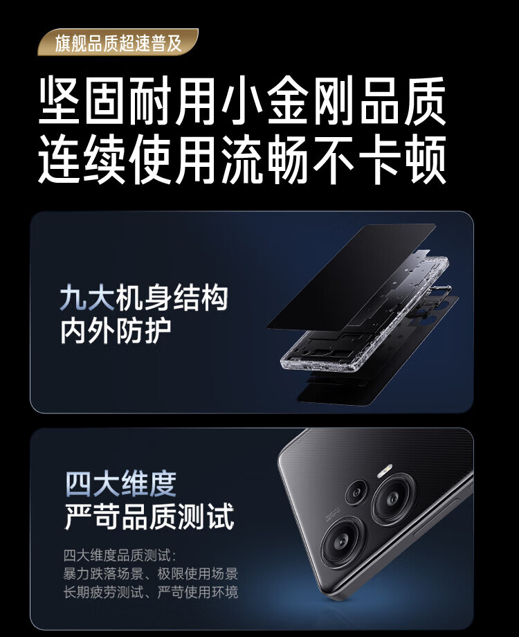 小米 第二代骁龙7+ 超细四窄边OLED直屏 6400万像素 红米note12Turbo 12+256黑