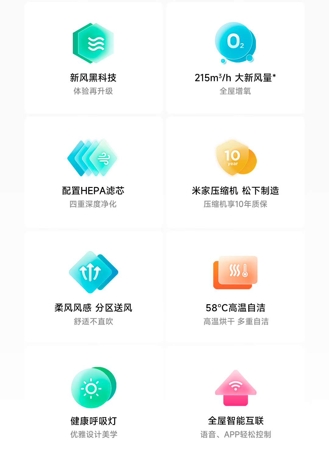 小米 空调新风空调 2匹 新一级能效 变频冷暖 智能互联 客厅圆柱空调立式柜机