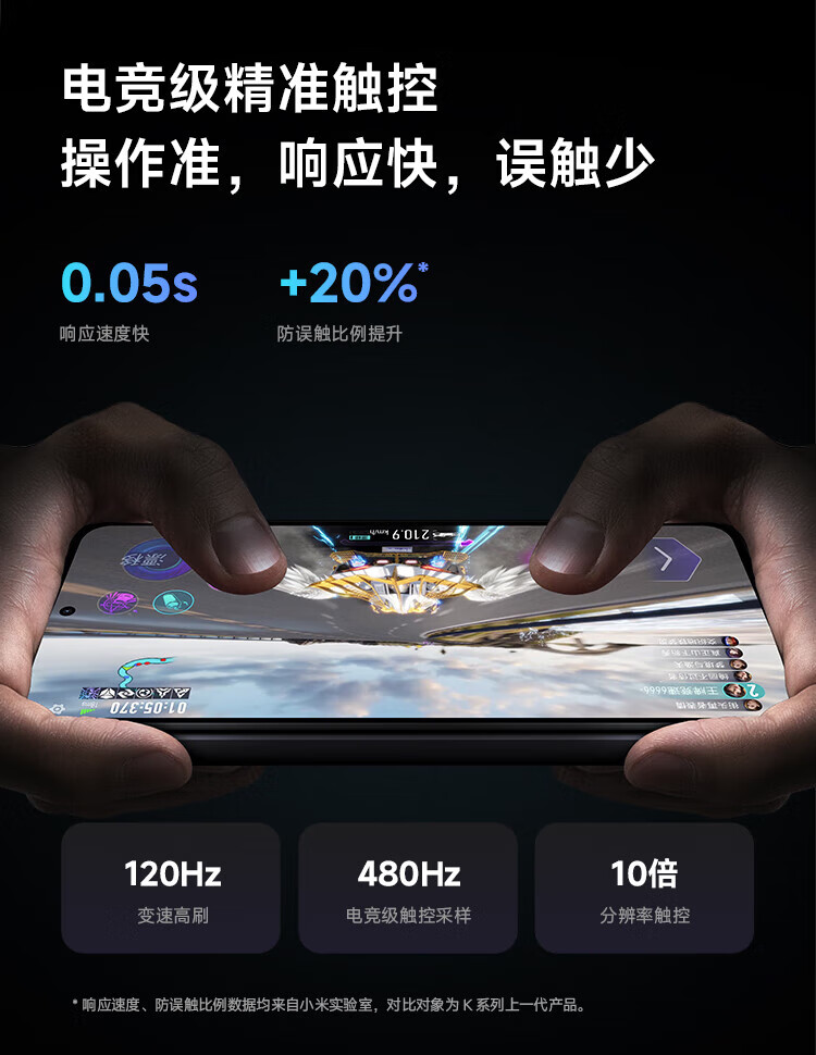 小米 Redmi K60 骁龙8+处理器 2K高光屏 6400万超清相机 5500mAh长续航 8GB+256GB 素皮晴蓝 小米红米5G