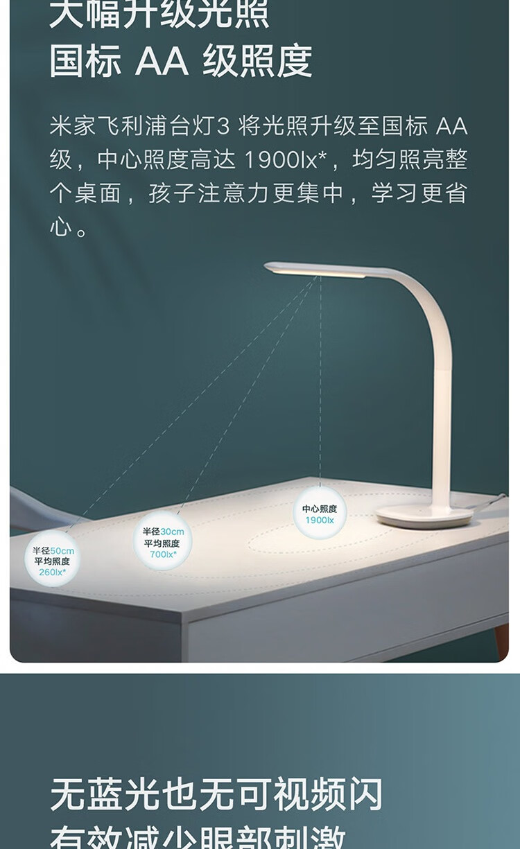 小米飞利浦 智能台灯3 智能台灯床头灯双光源智能台灯LED护眼灯