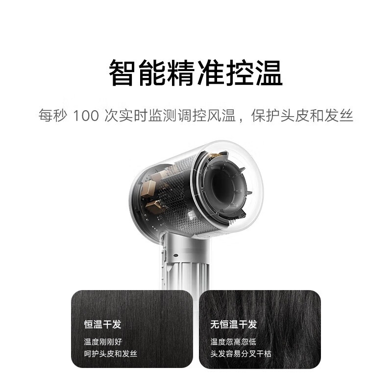 小米高速吹风机H501 温柔小飓风 负离子护发 云漫白