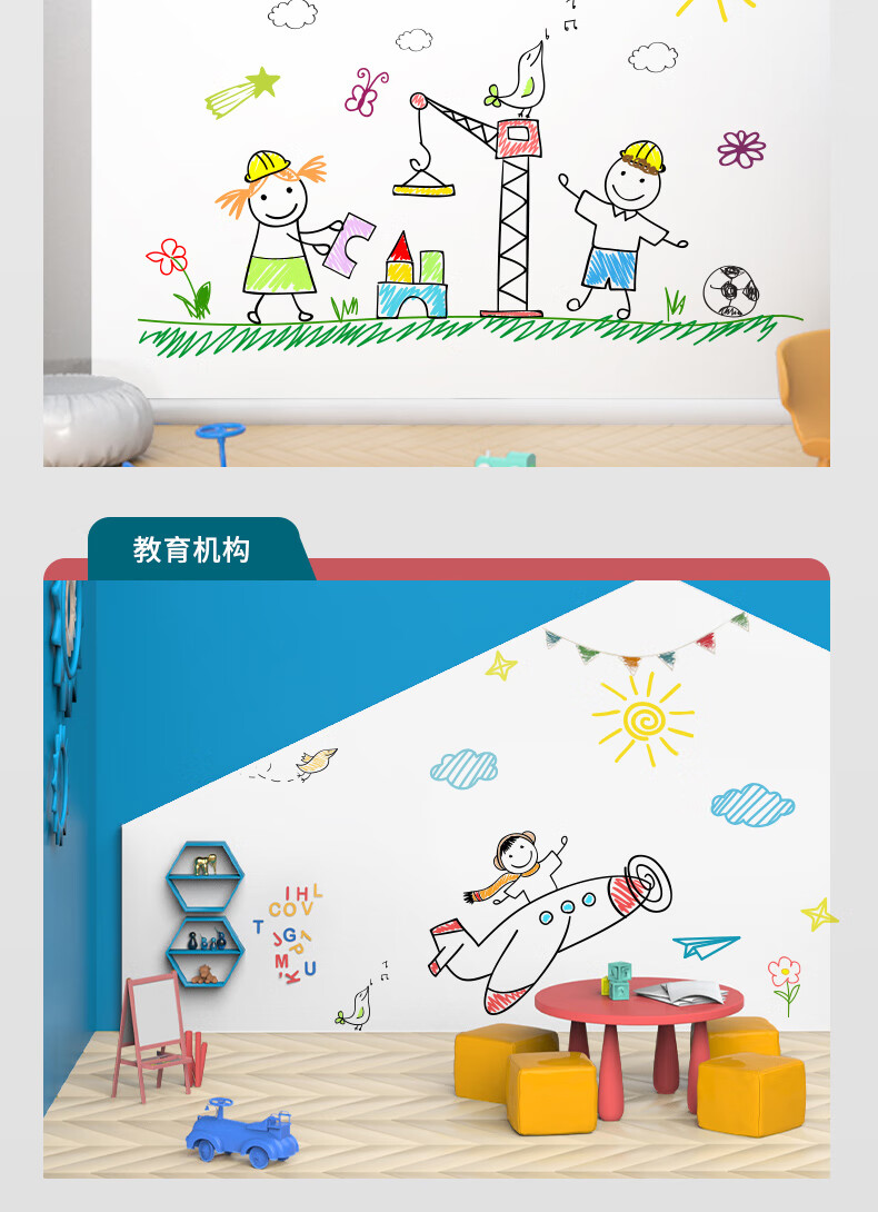 得力（deli）家用软磁铁自粘白板贴60*90cm 可擦写贴纸画板 自粘墙纸壁纸家装装饰贴 8716