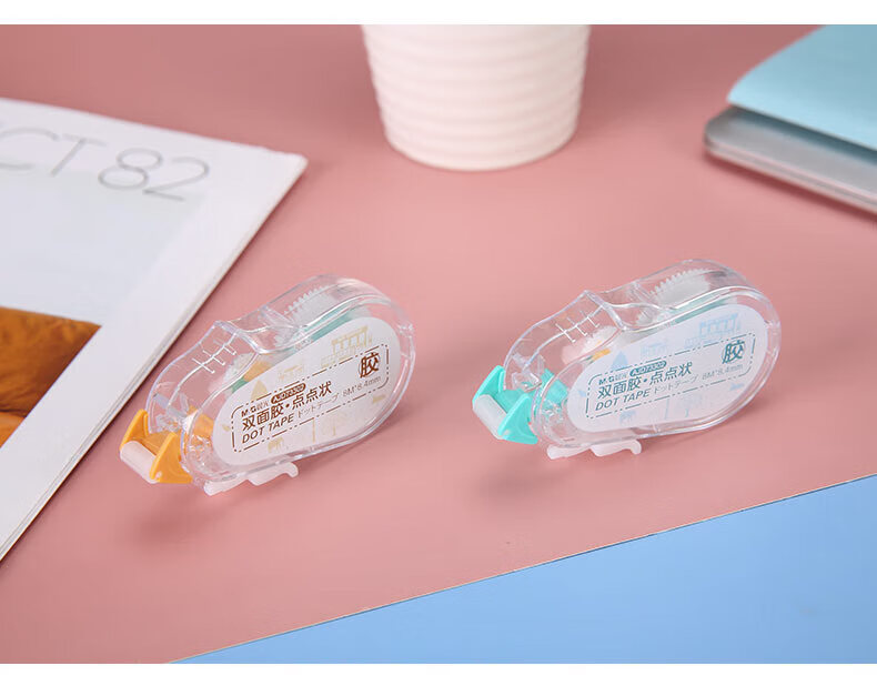 晨光（M&G）双面点点胶 8M*8.4mm点状双面胶 学生创意手工胶带 颜色随机 12个装 AJD73302