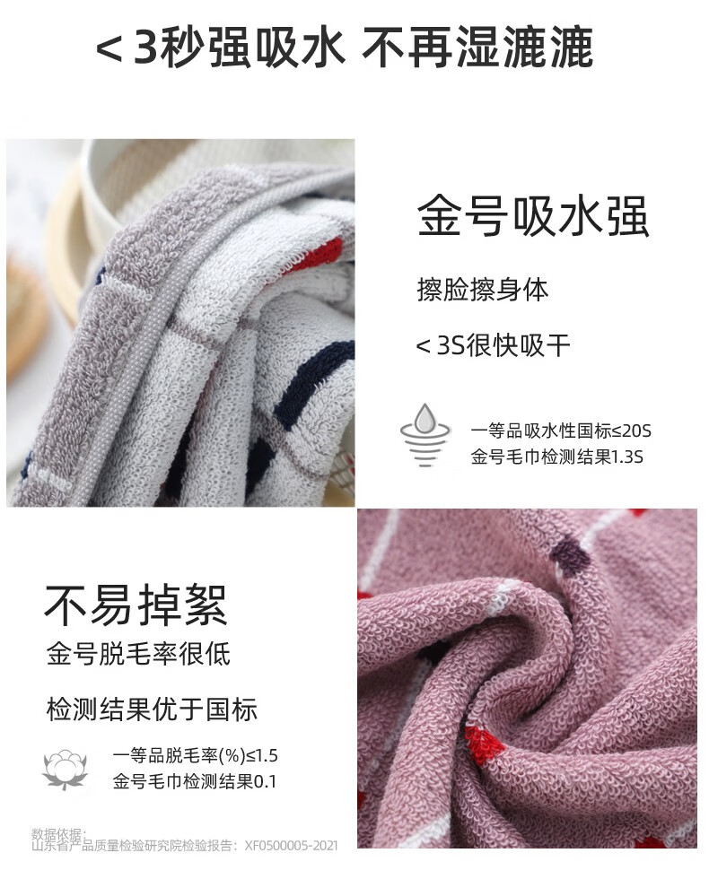 金号 吸水毛巾纯 棉质毛巾 男女情侣款洗澡巾 70*35cm 棕色 GA1408