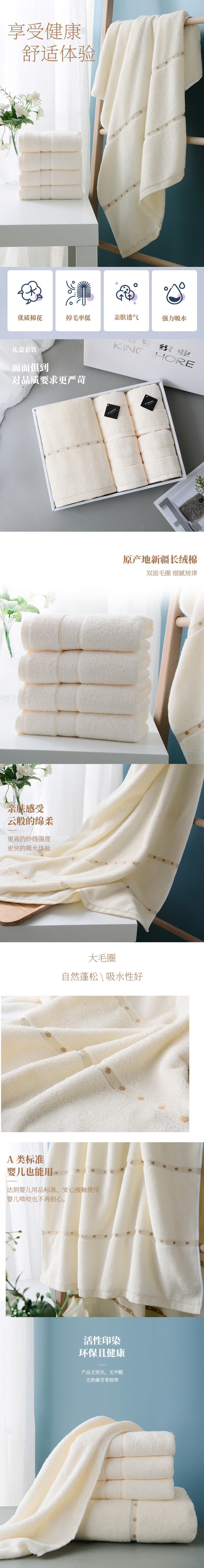 金号 ZL2106-A2 素羽毛巾一浴四毛礼盒装