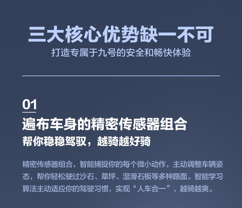 小米九号平衡车? 体感智能骑行 遥控漂移成人电动车 双电机驱动 超长续航? 黑色