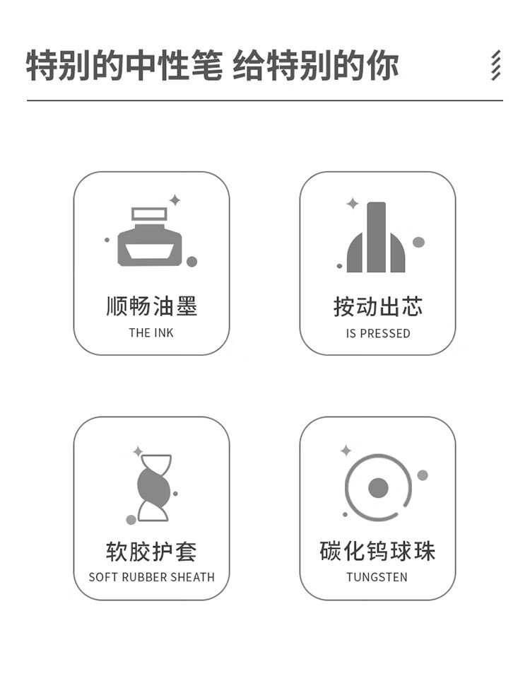 得力（deli）按动中性笔 学生签字笔 简约无印风 0.35mm全针管12支/盒 A122 2盒装