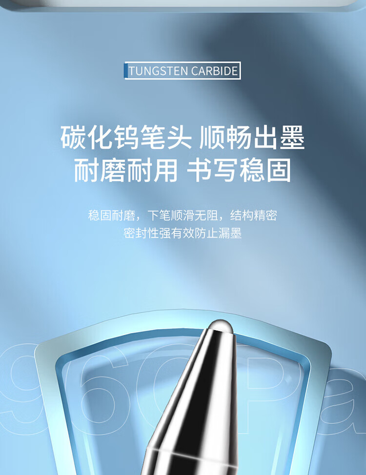 得力（deli）0.5mm经典办公子弹头中性笔 水笔签字笔 黑色 12支/盒 1盒装 6600ES