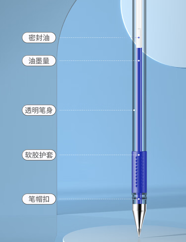 得力（deli）0.5mm经典办公子弹头中性笔 水笔签字笔 蓝色 12支/盒 1盒装 6600ES