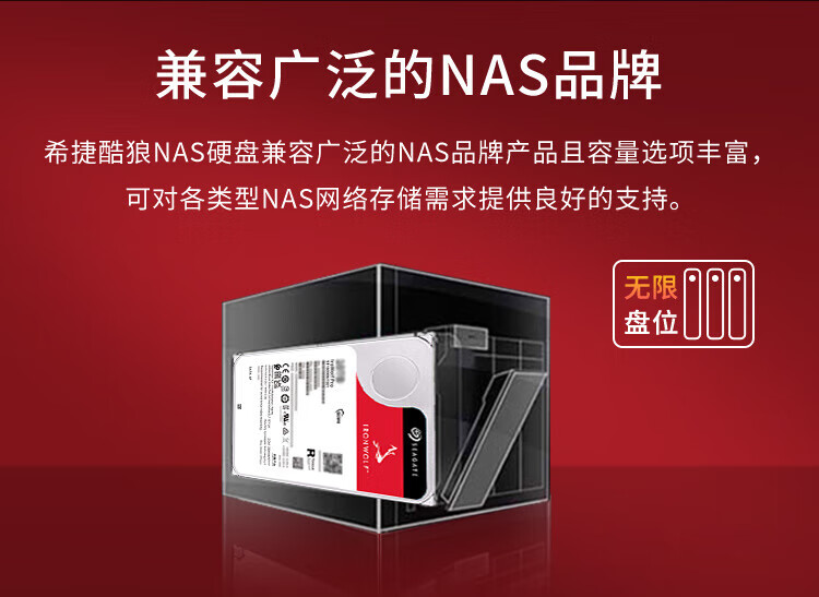 希捷（SEAGATE）NAS硬盘 6TB 256MB 7200转 CMR垂直 网络存储 SATA 数据恢复服务 酷狼PRO ST6000NT001