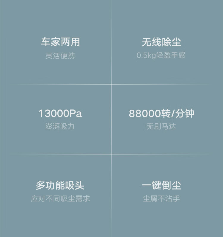 小米 随手吸尘器家用 无刷电机一键倒尘手持无线 轻盈便携 车载清洁强力吸尘器