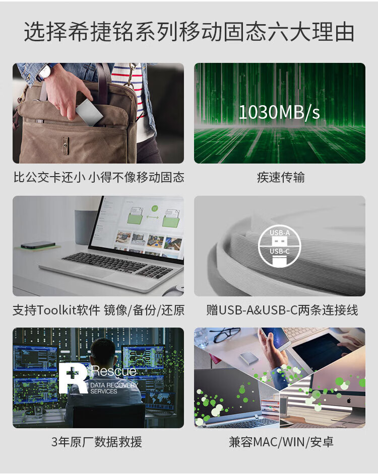 希捷（SEAGATE）移动固态硬盘1TB PSSD NVMe 小铭 type-C 兼容安卓手机迷你小型 数据救援 蓝色 STKG1000402