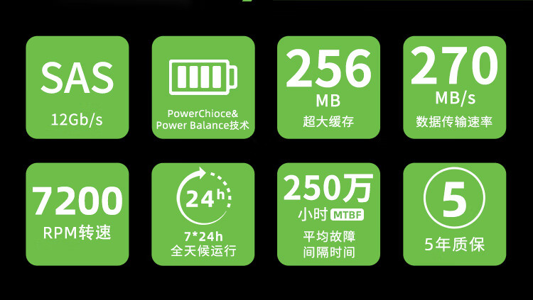 希捷（SEAGATE）企业级硬盘 12TB 256MB 7200转 SAS 银河 Exos X16系列 ST12000NM002G