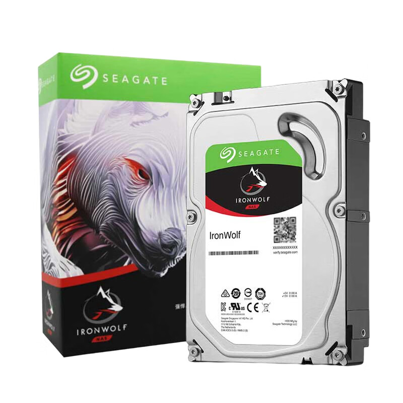希捷（SEAGATE）NAS硬盘 PMR CMR垂直磁记录 网络存储 SATA 酷狼 数据恢复 8TB ST8000VN004 原厂数据救援