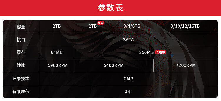 希捷（SEAGATE）NAS硬盘 PMR CMR垂直磁记录 网络存储 SATA 酷狼 数据恢复 4TB ST4000VN006 原厂数据救援