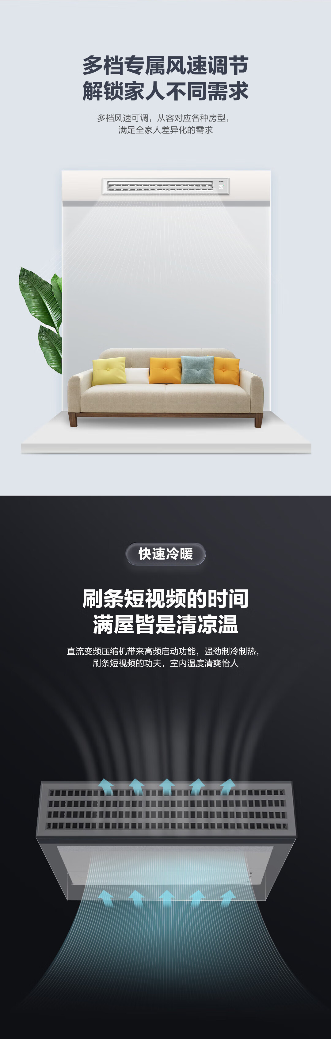 海尔（Haier）一拖一风管机2匹中央空调 KFRd-50NW/71DCA82