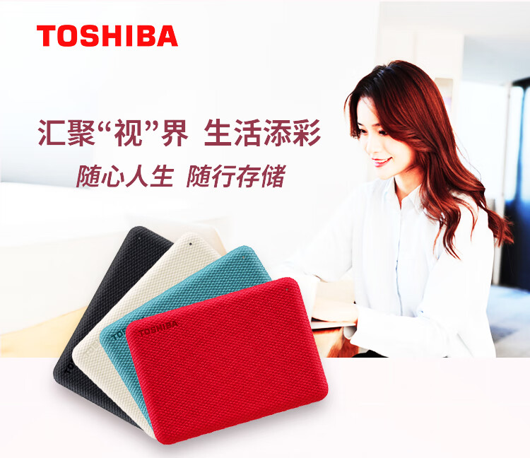 东芝TOSHIBA  1TB 移动硬盘 V10系列 USB3.2 Gen1 2.5英寸 机械硬盘 墨黑 兼容Mac 密码保护 轻松备份