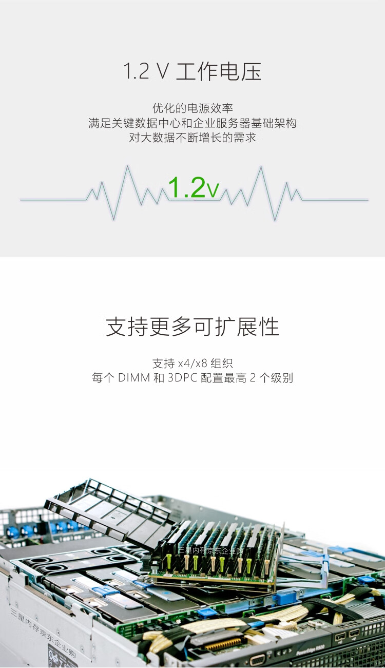 三星(SAMSUNG) 存储服务器内存条 64G DDR4 RECC 2R×4 3200频率 M393A8G40AB2-CWE