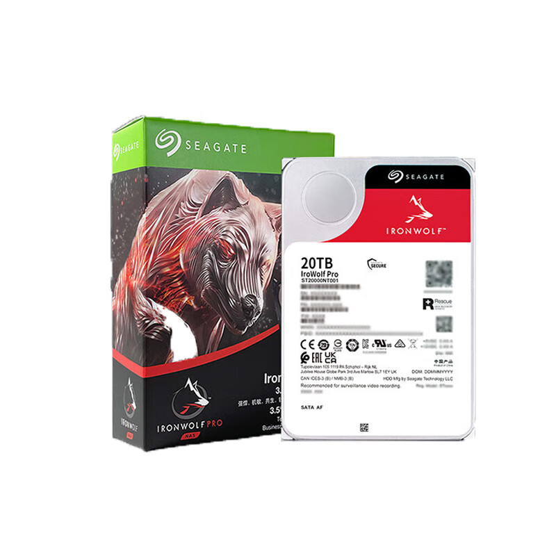 希捷（SEAGATE）NAS硬盘 8TB 256MB 7200转 PMR CMR垂直技术 网络存储 SATA 酷狼PRO ST8000NE001