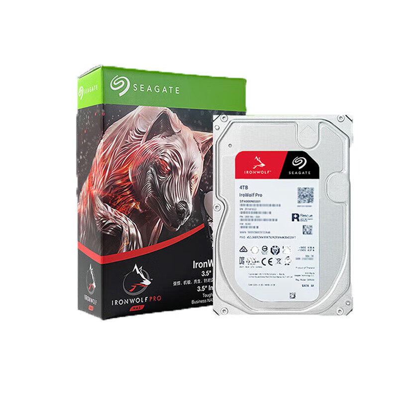 希捷（SEAGATE）NAS硬盘 4TB 256MB 7200转 CMR垂直 网络存储 SATA 数据恢复服务 酷狼PRO ST4000NE001