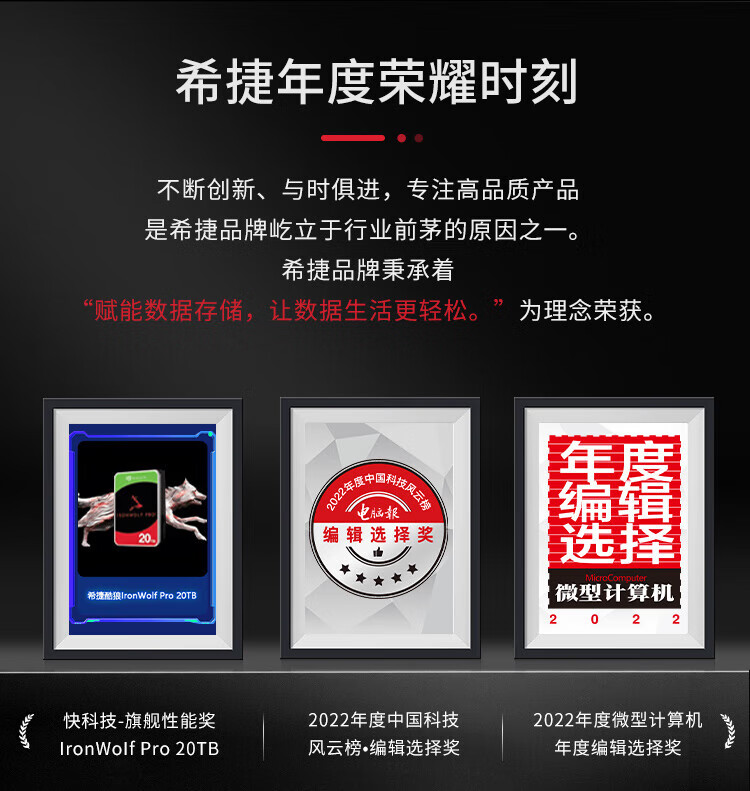 希捷（SEAGATE）NAS硬盘 14TB 256MB 7200转 CMR垂直 网络存储 SATA 数据恢复服务 酷狼PRO ST14000NT001