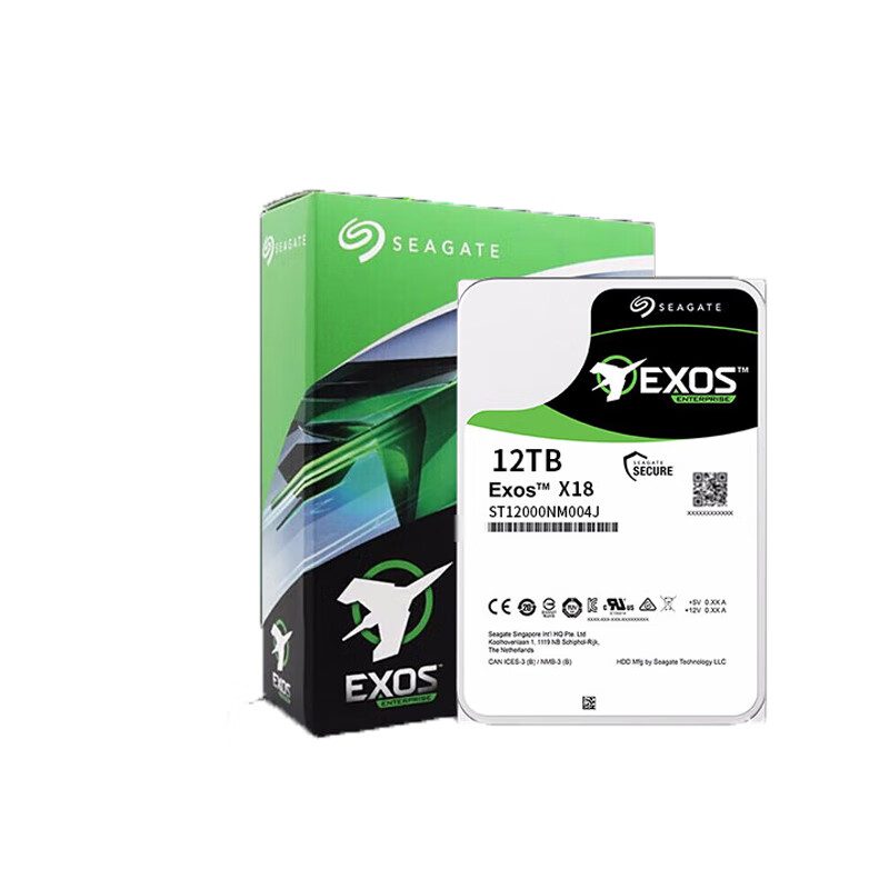 希捷（SEAGATE）企业级硬盘 12TB 256MB 7200RPM SAS接口 银河Exos X18系列 氦气 ST12000NM004J