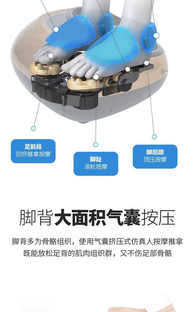 上亨（shangheng）足疗机腿部脚底按摩器仪 全自动多功能家用电动气囊加热揉捏 SHZH-015 灰色