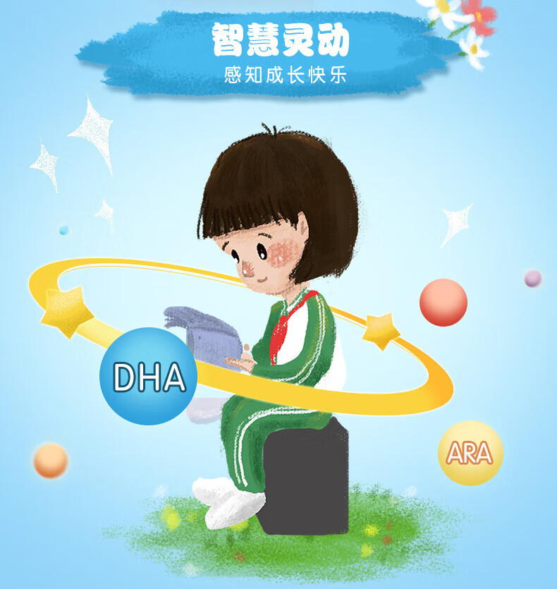 QQ星伊利儿童成长牛奶全聪型125ml*20盒/箱含DHA+ARA 礼盒装