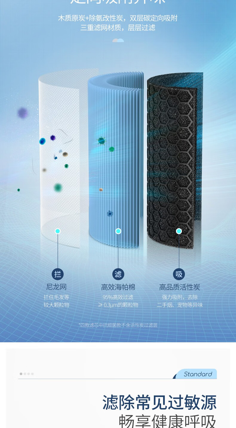 morphy richards摩飞电器 空气净化器 除甲醛家用客厅卧室专用 MR3500