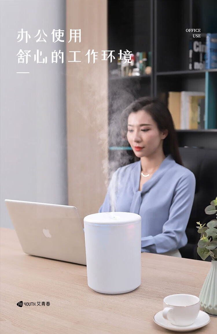 艾青春（AIYOUTH） 加湿器家用小型桌面净化大雾量空气喷雾机J1 白色