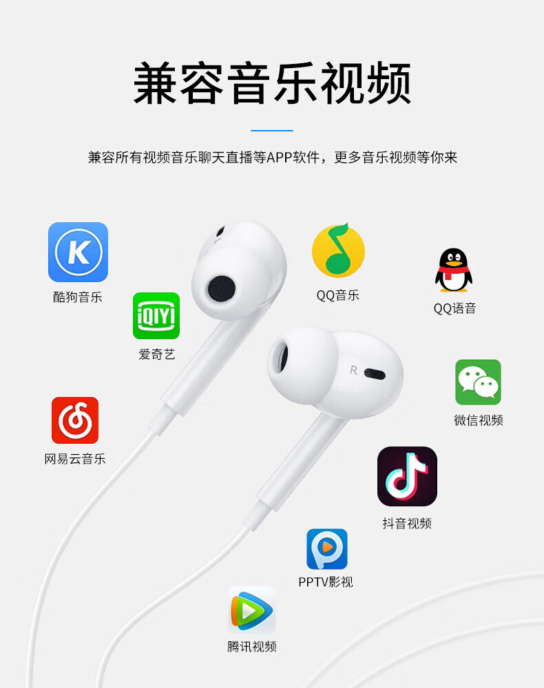 毕亚兹BIAZE 苹果耳机 AirPodsPro外观 有线入耳式lightning扁头接口适用iPhone14\/13\12\11proMax E20