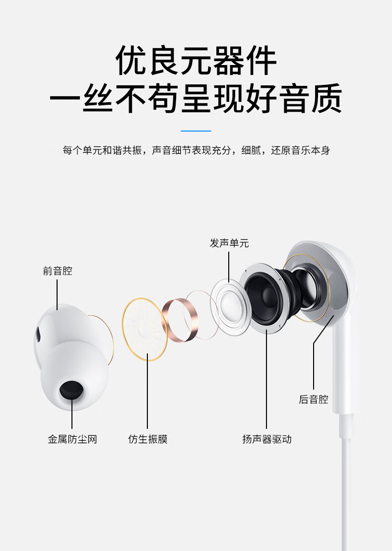 毕亚兹BIAZE 苹果耳机 AirPodsPro外观 有线入耳式lightning扁头接口适用iPhone14\/13\12\11proMax E20