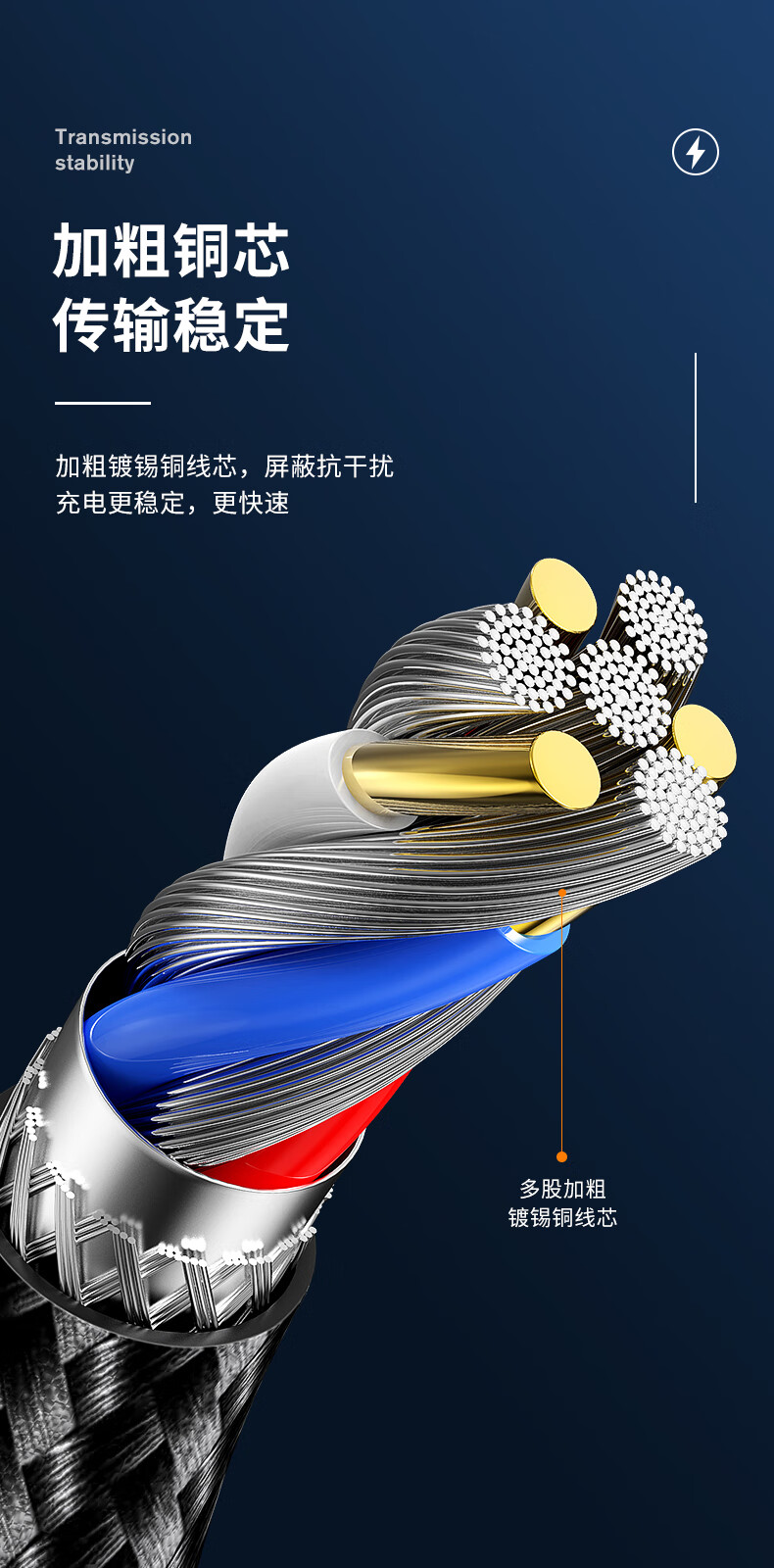 毕亚兹BIAZE K83数据线三合一充电线6A快充66W 2米 适用苹果14/13/12小米华为安卓手机一拖三车载 黑