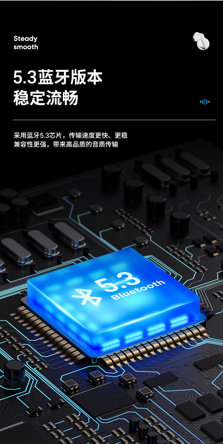 毕亚兹BIAZE 无线蓝牙耳机 半入耳式耳机 音乐耳机蓝牙5.3 适用于苹果13/12/11pro/华为/vivo/小米 D51