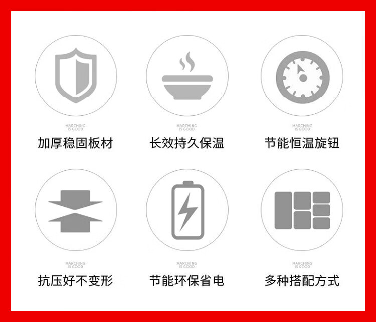 喜莱盛 商用保温售饭台电热餐车台 六格0.7mm厚 不锈钢快餐保温台保温池 工程款带餐盒 XLS-FT214GH
