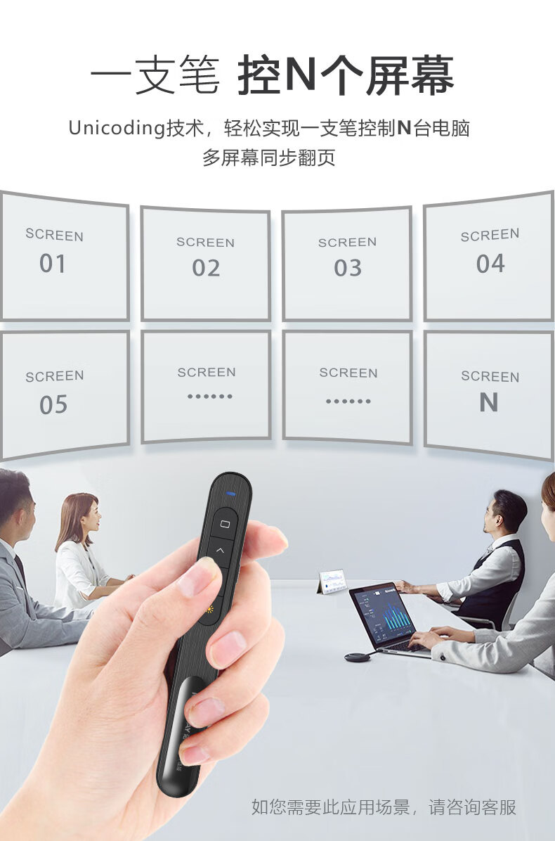 诺为（KNORVAY）N96 Spotlight 32G双激光翻页笔液晶屏led放大凸显无线演示器 数字激光 飞鼠 绿光