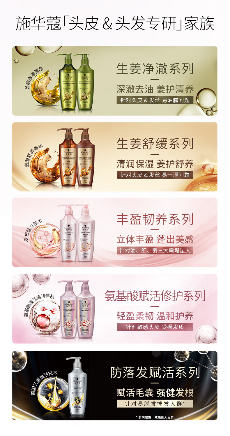 施华蔻 滋养修护丰盈蓬松洗发露 羊绒脂滋养洗发水400ml