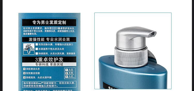 施华蔻 火山岩洁净清爽头皮男士控油去屑洗发露450ml