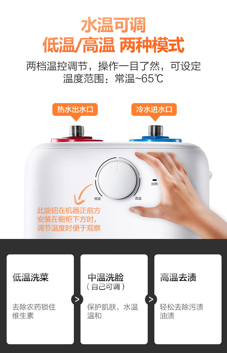 美菱 ZMD安心系列 6L家用小厨宝 厨房速热电热水器 小巧尺寸1500W DC6006