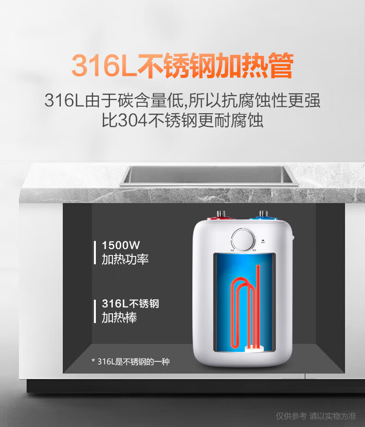 美菱 ZMD安心系列 6L家用小厨宝 厨房速热电热水器 小巧尺寸1500W DC6006
