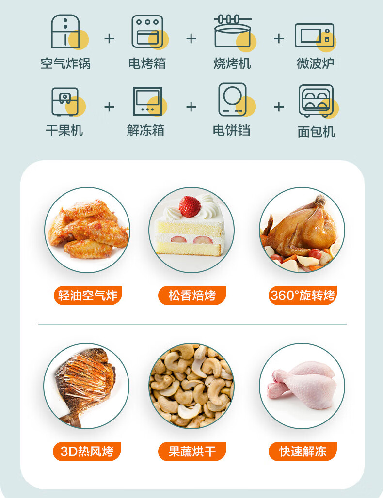 海尔（Haier）烤箱空气炸烤箱18L大容量可视窗口专业烘焙烤箱HK-AM18A