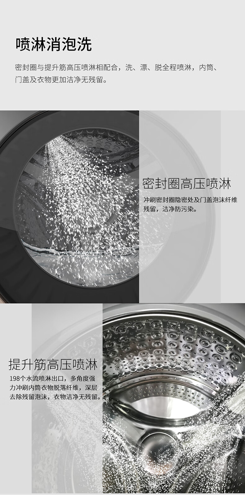 威力（WEILI）10公斤全自动滚筒洗衣机15分钟快洗大容量变频洗脱/洗烘一体家用宿舍公寓 XQG100-1438DP