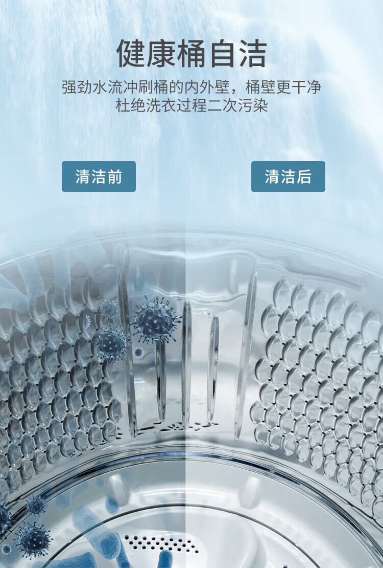 美菱 10公斤全自动波轮洗衣机 一键智洗 多程序控制 大容量 省水省电 灰色 B100M500GX
