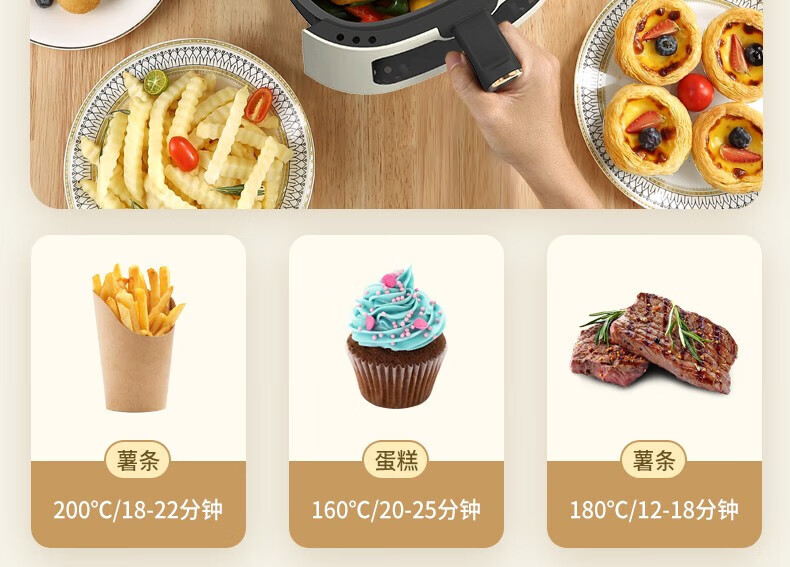 美菱 家用大容量空气炸锅多功能无油炸锅3D热风循环 MZG-516