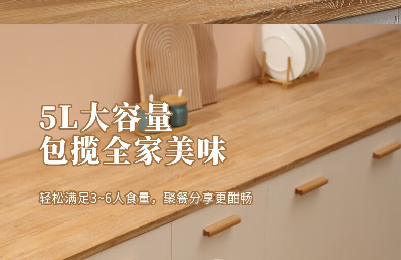 美菱 家用大容量空气炸锅多功能无油炸锅3D热风循环 MZG-516