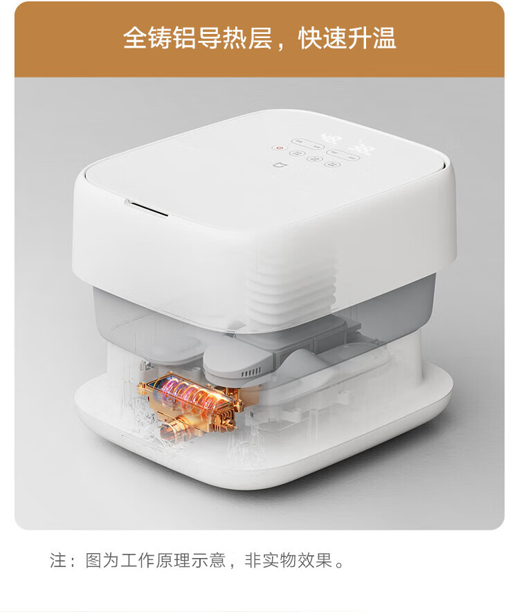 小米 足浴盆 家用恒温泡脚桶智能加热全自动按摩可折叠升降过小腿自动洗脚盆 智能升降