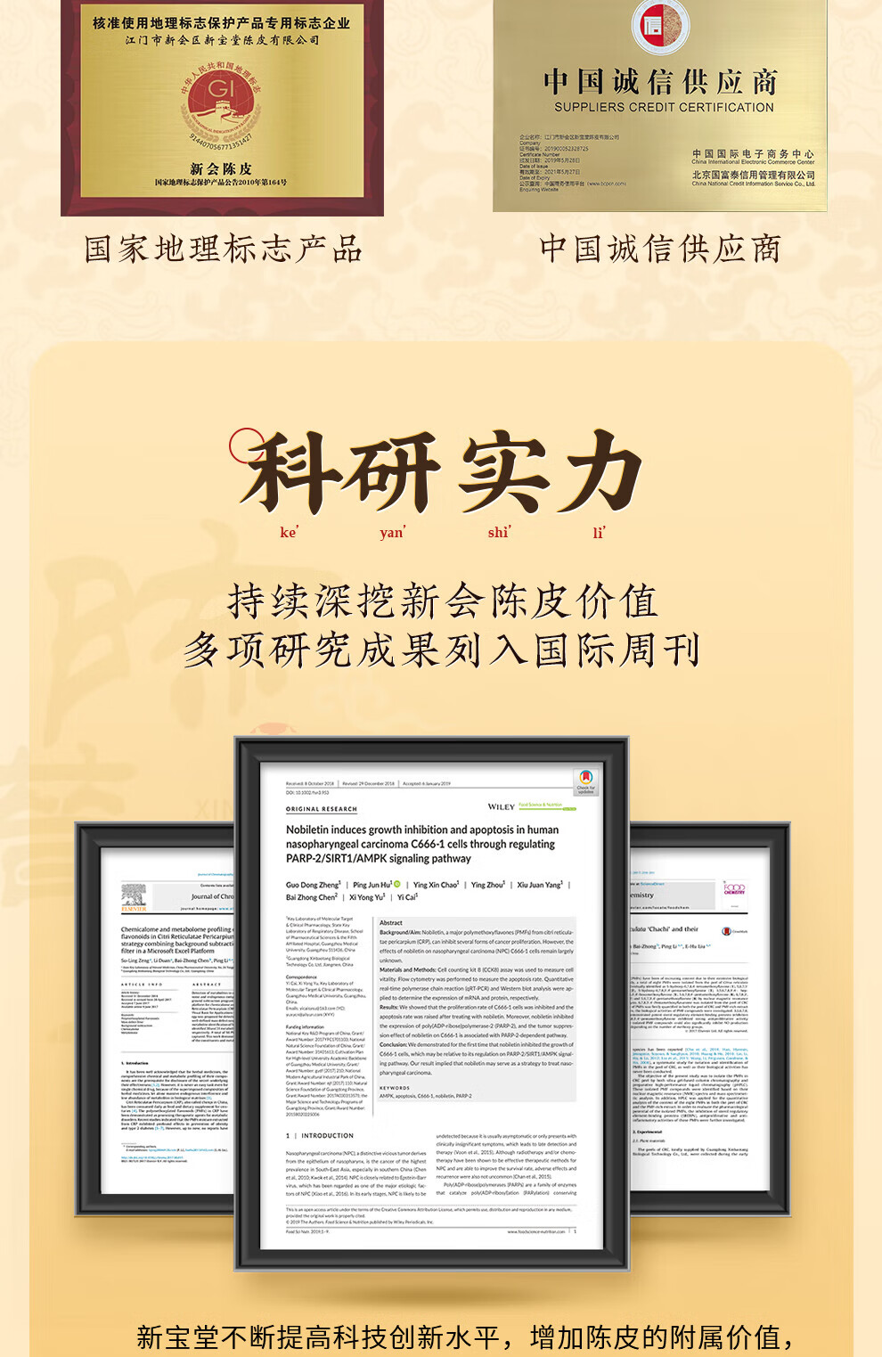 新宝堂 十三年新会陈皮陈普茶广东特产礼盒72克CY-CP13