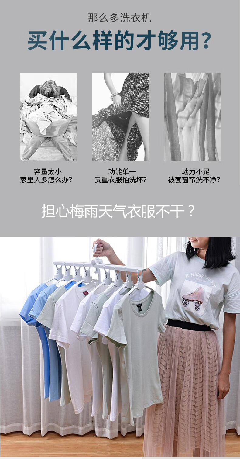 威力（WEILI）10公斤全自动波轮洗衣机热风干24H预约记忆洗 XQB100-1839CH