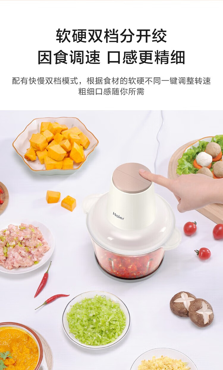 海尔（Haier）绞肉机家用多功能料理机 切菜搅拌机 HDKJRY1201