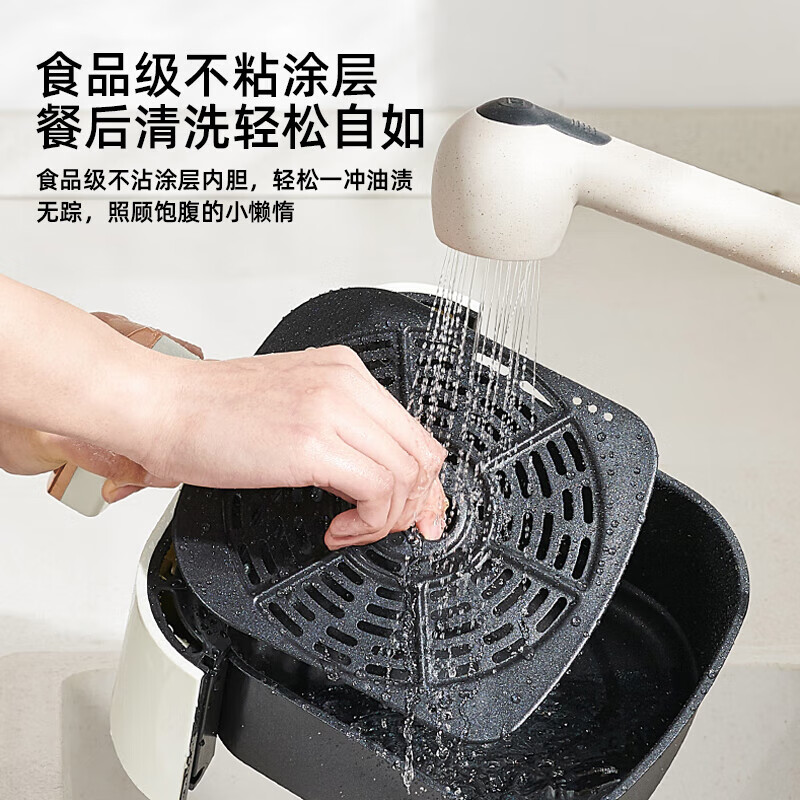 长虹（CHANGHONG）空气炸锅家用多功能智能大容量机械智能 油煎炸旋钮触控款炸锅 CZF-801白色升级款